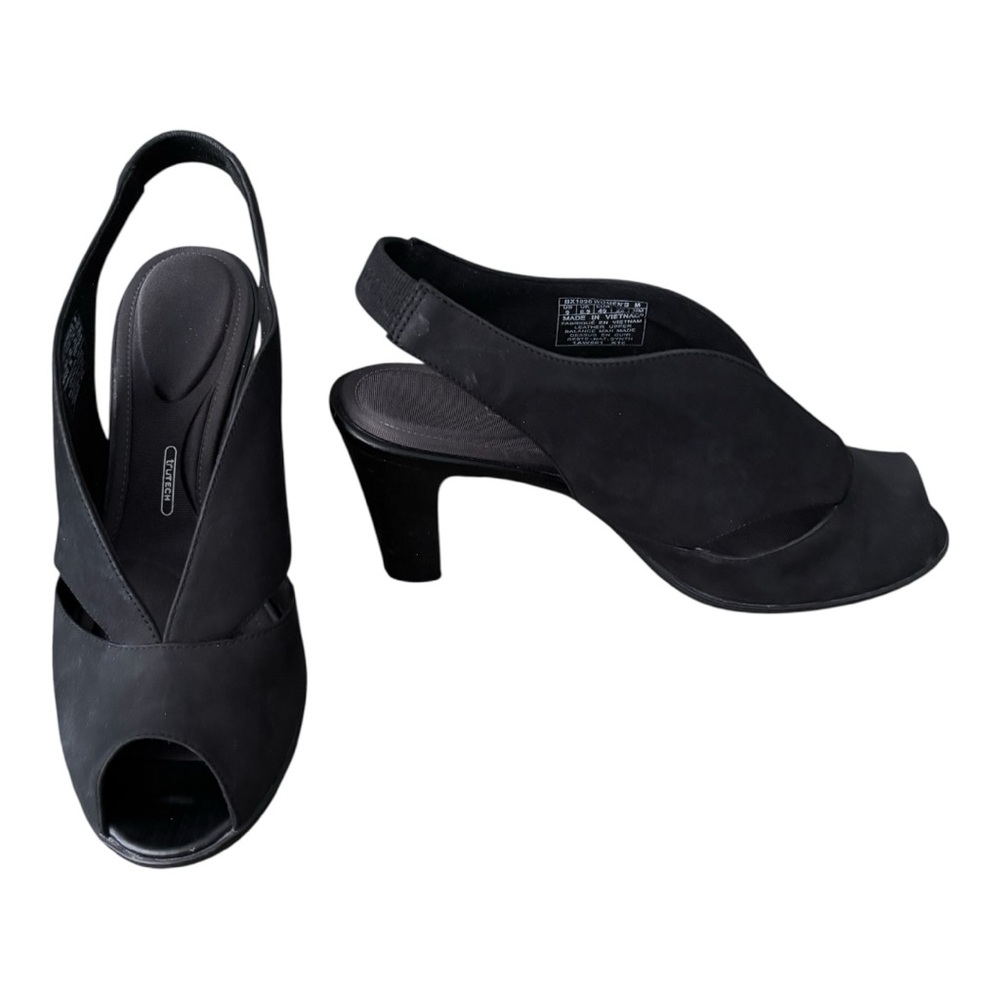 Rockport (size 9) Black Peep-Toe Slingback Heels